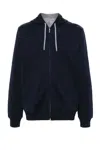 Brunello Cucinelli Zip-up Hoodie With Contrasting Lining And Ribbed Cuffs In Black