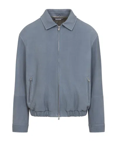 BRUNELLO CUCINELLI BRUNELLO CUCINELLI LEATHER BOMBER JACKET