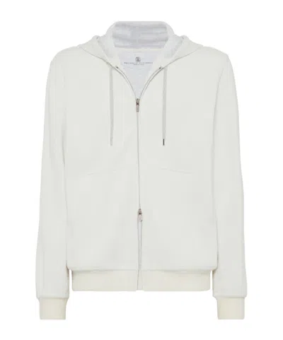 BRUNELLO CUCINELLI ZIP-UP JERSEY HOODIE