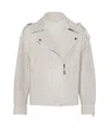 Brunello Cucinelli Cotton And Linen Biker Jacket In White