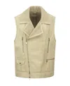 Brunello Cucinelli Zip-up Leather Vest In Green