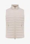 Brunello Cucinelli Ivory Bonded Taffeta Padded Vest In Neutral