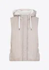 Brunello Cucinelli Hooded Sleeveless Waistcoat In Neutral