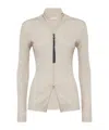 Brunello Cucinelli Cashmere-blend Zip-front Top In Nude