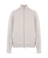 Brunello Cucinelli Zip-up Stretch-cotton Sweatshirt In White