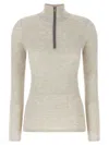 Brunello Cucinelli Zip Up Sweater Sweaters And Cardigans In Beige