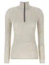 Brunello Cucinelli Zip Up Sweater Sweaters And Cardigans In Beige