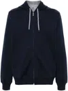 Brunello Cucinelli Zip Up Sweatshirt In Blue