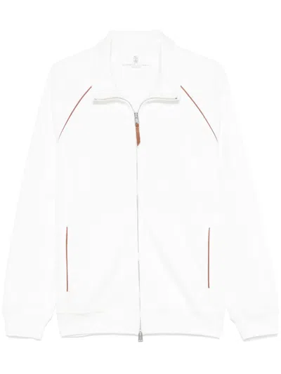 Brunello Cucinelli Zip-up Sweatshirt In White