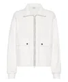 Brunello Cucinelli Monili Bead-embellished Sweatshirt In White