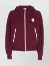 Brunello Cucinelli Zip Up Sweatshirt With Hood And Pockets In Burgundy
