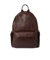 Brunello Cucinelli Structured Leather Backpack With Zip And Flap Pockets In Burgundy