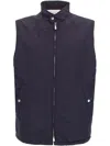 Brunello Cucinelli Water Resistant Nylon Vest In Blue