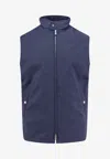 Brunello Cucinelli Zip-up Wool Padded Vest In Blue