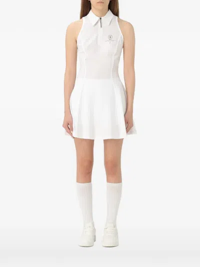 Brunello Cucinelli Zip-collar Sleeveless Mini Dress In White