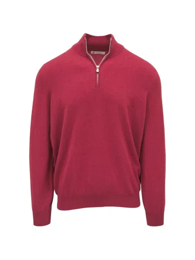 Brunello Cucinelli Sweatshirt Mit Reissverschluss In Red