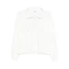 Brunello Cucinelli Cotton High Neck Sweater Drawstring Collar In White