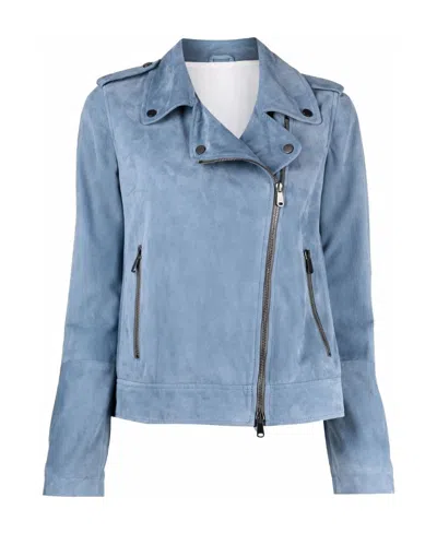 Brunello Cucinelli Zip-fastening Biker Jacket In Red