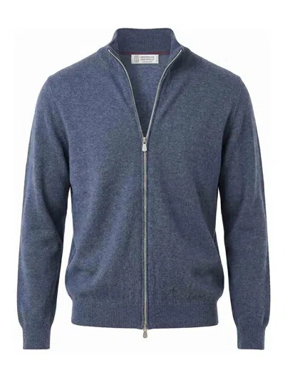 Brunello Cucinelli Zip-front Cardigan In Multi