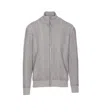 Brunello Cucinelli Chevron Knit High Neck Zipped Cardigan In Gray