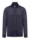 Brunello Cucinelli Zipped Cardigan In Blue