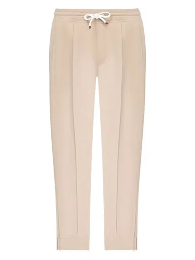 Brunello Cucinelli Zipped-hem Sweatpants In Neutral
