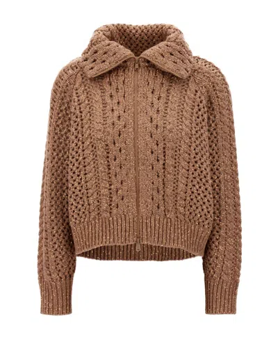 BRUNELLO CUCINELLI BRUNELLO CUCINELLI ZIPPED HIGH NECK CARDIGAN