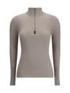 Brunello Cucinelli Women Zipped High Neck Top In Brown