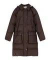 Brunello Cucinelli Women Nylon And Cotton Long Down Jacket In Brown