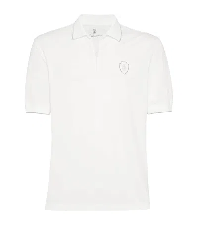 BRUNELLO CUCINELLI ZIPPED LOGO POLO SHIRT