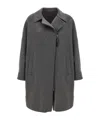 Brunello Cucinelli Shiny Zipper Pull Coat Coats And Trench Coats Gray In Gray