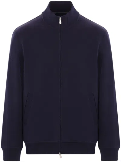 Brunello Cucinelli Zipped Sweatshirt In Blue