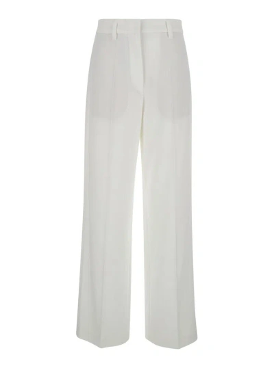 Brunello Cucinelli Zipped Tailored Trousers In White