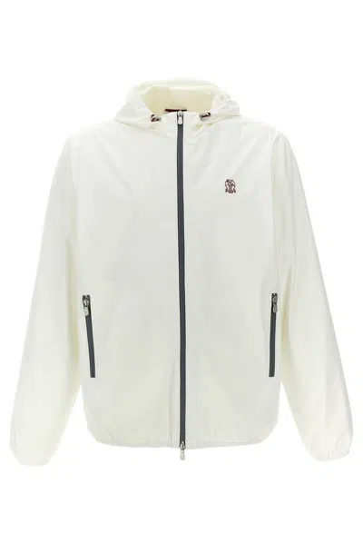 Brunello Cucinelli Logo Waterproof Casual Jackets And Parka In Beige