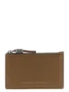 Brunello Cucinelli Zipper Card Holder In Brown