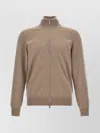 Brunello Cucinelli Zipper Cardigan High Collar In Brown