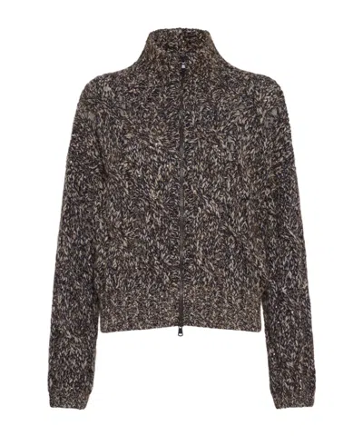 Brunello Cucinelli Zippered Cardigan In Black