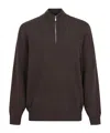 Brunello Cucinelli Zippered Cashmere Sweater In Black