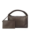 Brunello Cucinelli Big Hobo Leather Shoulder Bag With Top Handle In Brown