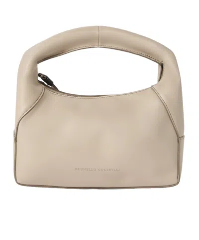 Brunello Cucinelli Zippered Handbag In Nude