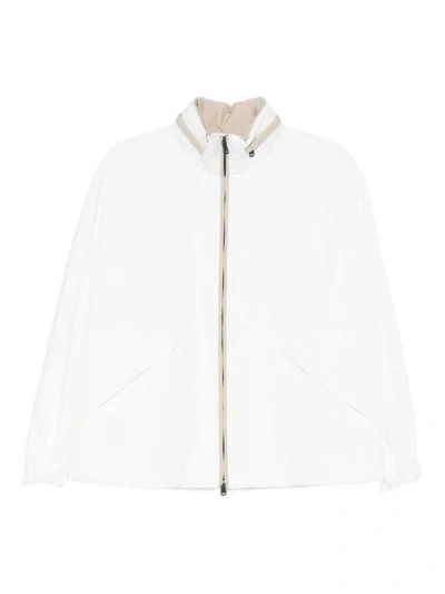 Brunello Cucinelli White Zipped Jacket