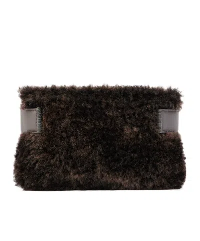 Brunello Cucinelli Zippered Shoulder Bag In Brown