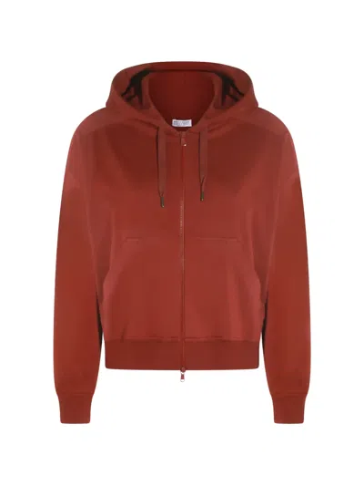 Brunello Cucinelli Zip-up Hoodie In Brown