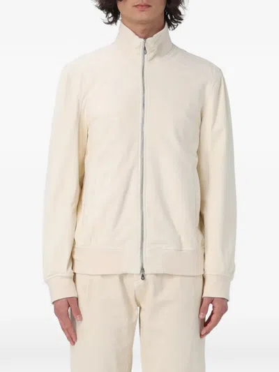 Brunello Cucinelli Zip-up Leather Jacket In Neutral
