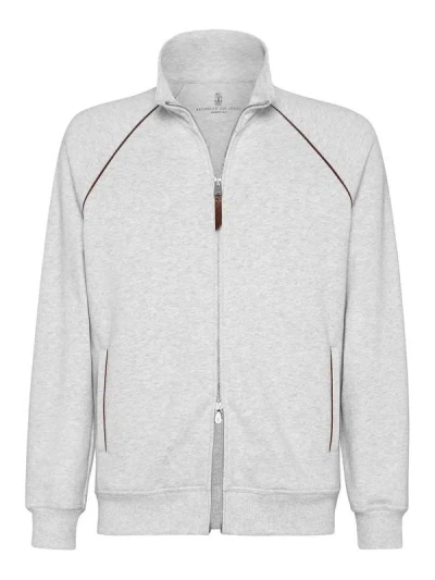 Brunello Cucinelli Zip-up Track Sweatshirt In Yellow