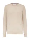 Brunello Cucinelli Crewneck Cashmere Sweater In Neutral