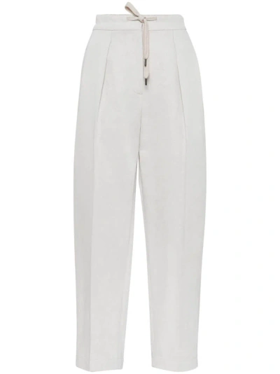 Brunello Cucinelli Pantaloni Dritti In White