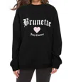 Brunette The Label Classic Crewneck Sweatshirt In Black In Black