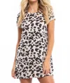 Brunette The Label Tee Short Sleeve Mini Dress In Leopard In Multi