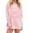 Brunette The Label Uplift All Babes Crewneck Sweatshirt In Ballet Slipper In Multi